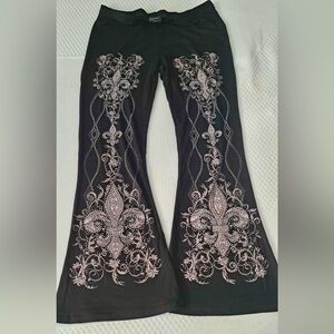 VOCAL Crystal Embellished Flare Pants